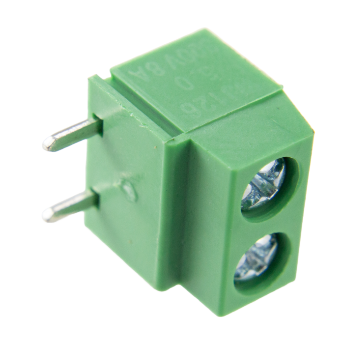 Borne Modular para PCI 2 Vias 90 Graus - Passo 5mm - 7,8mm - Verde