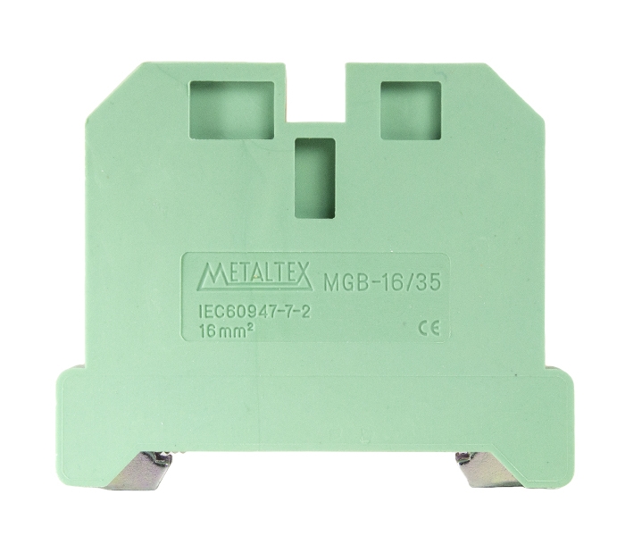 Borne Terra 16mm² com Capa para Trilhos TS35 - Verde/Amarelo