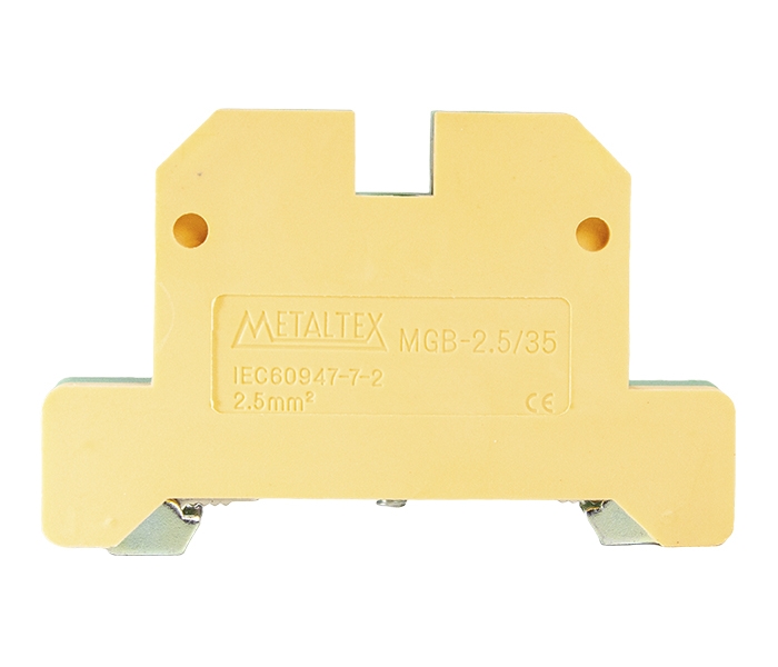 Borne Terra 2,5mm² com Capa para Trilhos TS35 - Verde/Amarelo