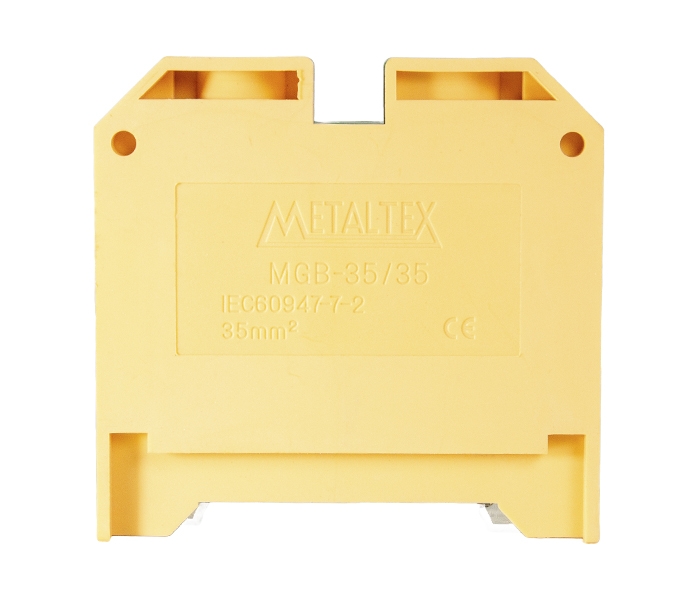 Borne Terra 35mm² com Capa para Trilhos TS35 - Verde/Amarelo