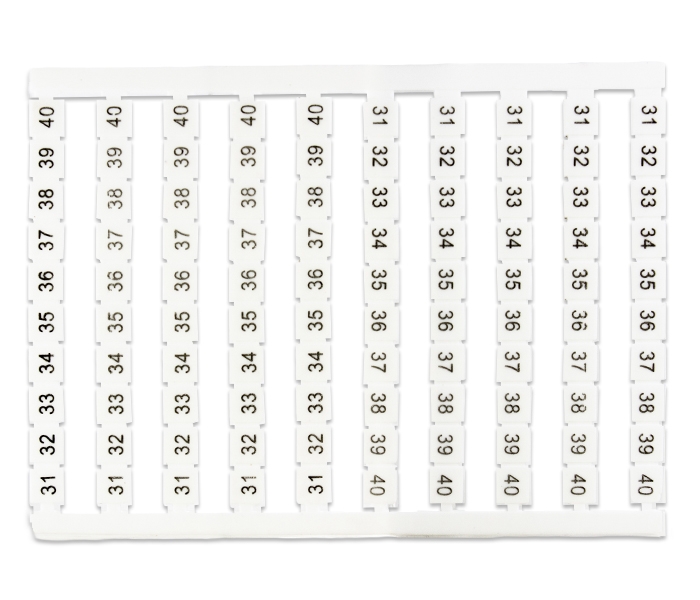 Cartela com 100 Identificadores de 31 a 40 para Borne M