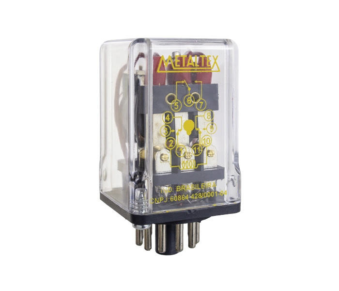 Relés Industrial 3 REV - Bobina de 125VCC - Capacidade 12A - 11 Pinos Plug-in