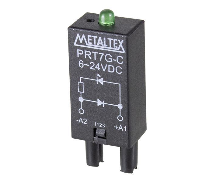 Módulo de Proteção Diodo com LED Verde para Soquetes PRT7 - 6~24VCC