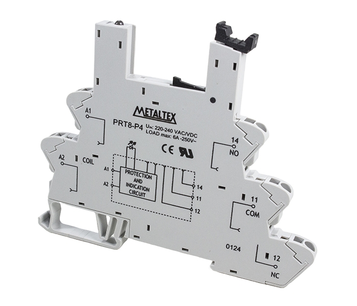 Soquete para Relé JZ - 220~240VCC/VCA - Fixação Trilho DIN - Conexão Push-in