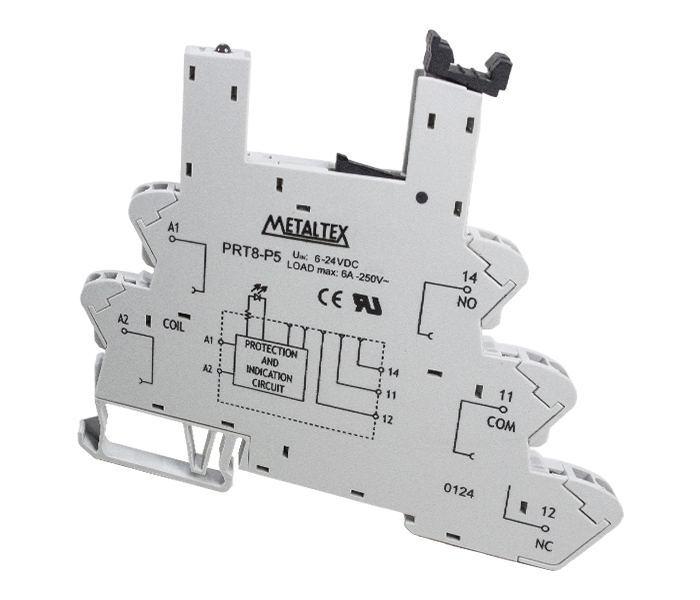 Soquete para Relé JZ/JZA/JZC - 12~24VCC - Fixação Trilho DIN - Conexão Push-in