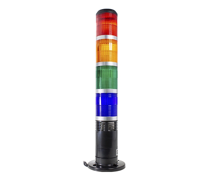 Sinalizador Torre 60mm Luz Contínua / Pulsante - 24VCA/VCC - Vermelho / Laranja / Verde / Azul